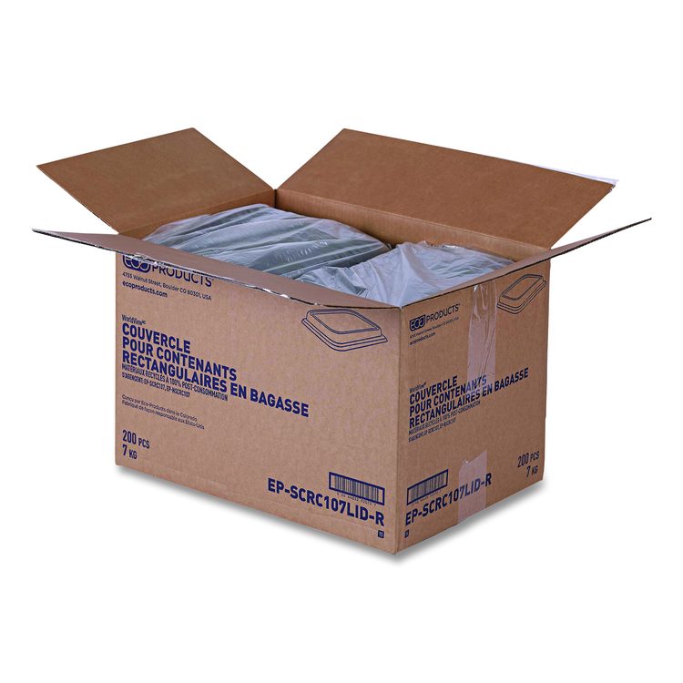 Worldview 100% Recycled Content Lid, 10.82 x 10.71 x 1.83, Clear, Plastic, 200/Carton