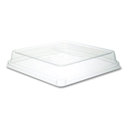 Renewable and Compostable Lids, 8.8 x 8.8 x 1.64, Clear, Plastic, 200/Carton
