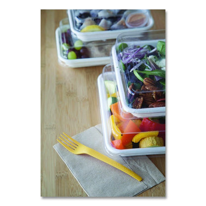 Renewable and Compostable Lids, 8.8 x 8.8 x 1.64, Clear, Plastic, 200/Carton