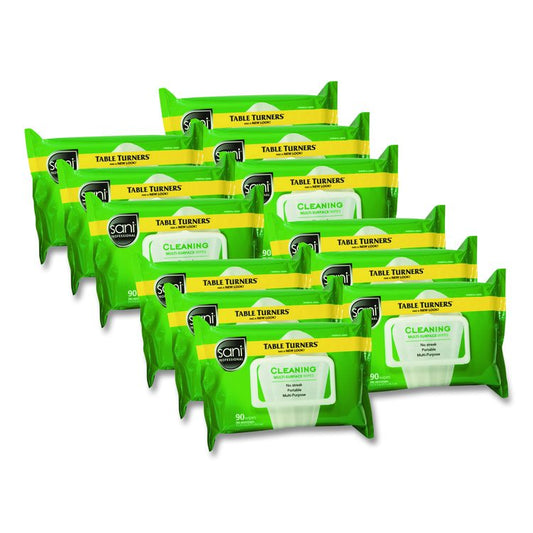 Multi-Surface Cleaning Wipes, 1-Ply, 11.5 x 7, Fresh Scent, White, 90 Wipes/Pack, 12 Packs/Carton