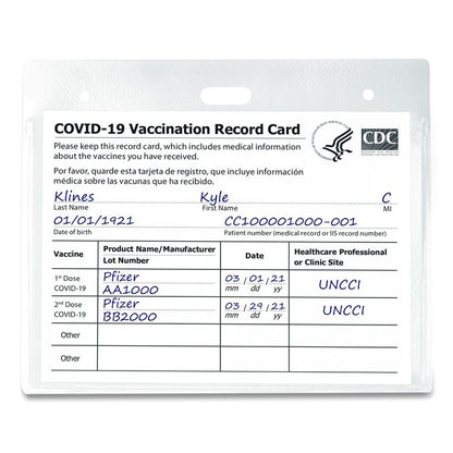 Secure Top Heavy-Duty Badge Holders, Horizontal, 4w x 3h, Clear, 25/Pack