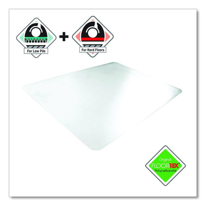 Cleartex Unomat Anti-Slip Polycarbonate Chair Mat for Flat Pile Carpeted and Hard Floors, Rectangular, 35" x 47", Clear