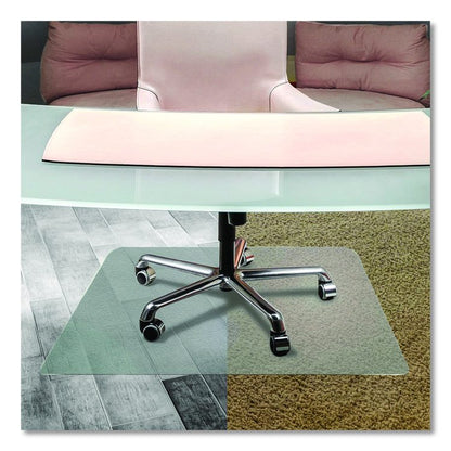 Cleartex Unomat Anti-Slip Polycarbonate Chair Mat for Flat Pile Carpeted and Hard Floors, Rectangular, 35" x 47", Clear