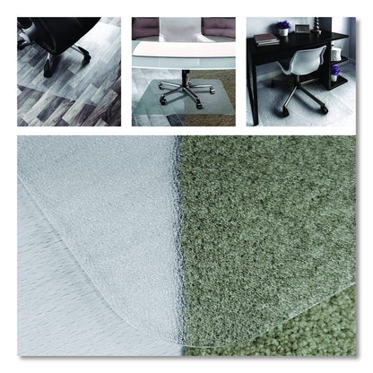Cleartex Unomat Anti-Slip Polycarbonate Chair Mat for Flat Pile Carpeted and Hard Floors, Rectangular, 35" x 47", Clear