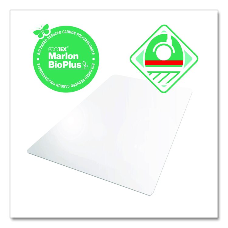 Ecotex Marlon BioPlus Rectangular Polycarbonate Chair Mat for Hard Floors, Rectangular, 29" x 47", Clear