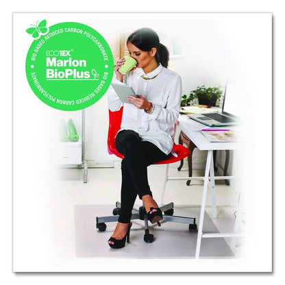 Ecotex Marlon BioPlus Rectangular Polycarbonate Chair Mat for Hard Floors, Rectangular, 29" x 47", Clear