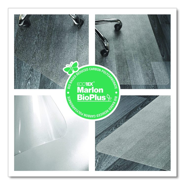 Ecotex Marlon BioPlus Rectangular Polycarbonate Chair Mat for Hard Floors, Rectangular, 29" x 47", Clear