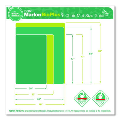 Ecotex Marlon BioPlus Rectangular Polycarbonate Chair Mat for Hard Floors, Rectangular, 29" x 47", Clear
