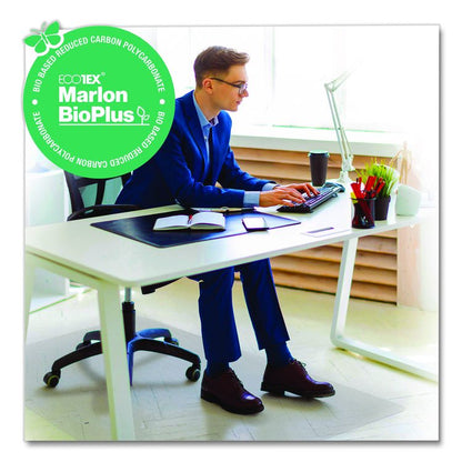 Ecotex Marlon BioPlus Rectangular Polycarbonate Chair Mat for Hard Floors, Rectangular, 45" x 53", Clear