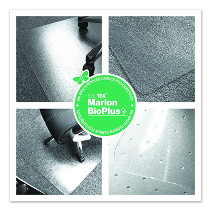 Ecotex Marlon BioPlus Polycarbonate Chair Mat for Low to Medium Pile Carpeted Floors, Rectangular, 35" x 47", Clear