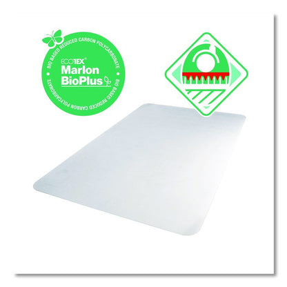 Ecotex Marlon BioPlus Polycarbonate Chair Mat for Low to Medium Pile Carpeted Floors, Rectangular, 45" x 53", Clear