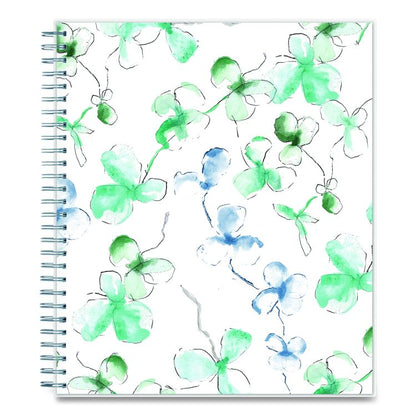 Lindley Monthly Planner, Floral Artwork, 10 x 8, White/Blue/Green Cover, 12-Month (Jan to Dec): 2026
