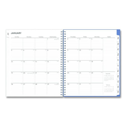 Lindley Monthly Planner, Floral Artwork, 10 x 8, White/Blue/Green Cover, 12-Month (Jan to Dec): 2026
