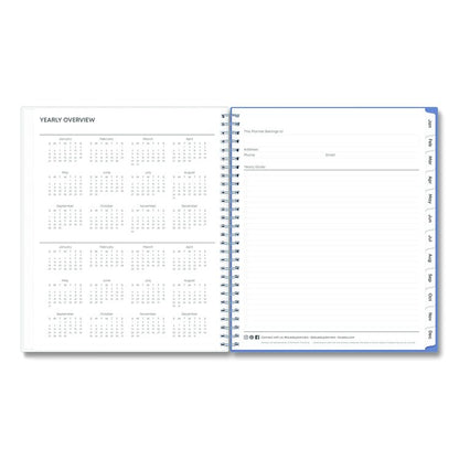 Lindley Monthly Planner, Floral Artwork, 10 x 8, White/Blue/Green Cover, 12-Month (Jan to Dec): 2026