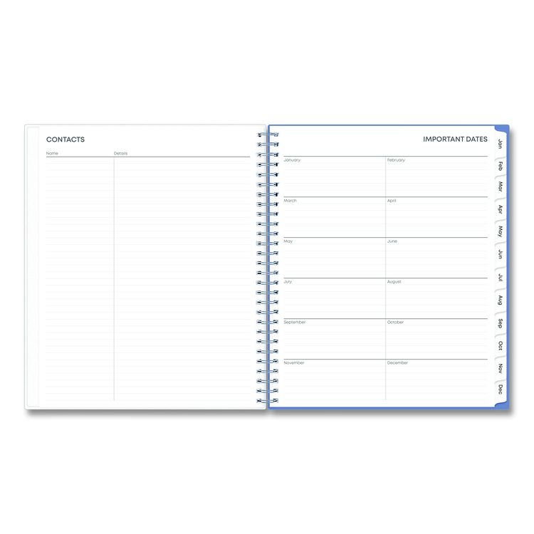 Lindley Monthly Planner, Floral Artwork, 10 x 8, White/Blue/Green Cover, 12-Month (Jan to Dec): 2026