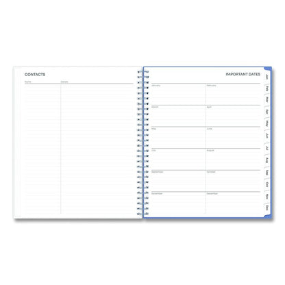 Lindley Monthly Planner, Floral Artwork, 10 x 8, White/Blue/Green Cover, 12-Month (Jan to Dec): 2026