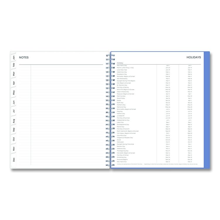 Lindley Monthly Planner, Floral Artwork, 10 x 8, White/Blue/Green Cover, 12-Month (Jan to Dec): 2026