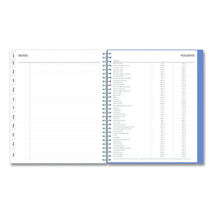 Lindley Monthly Planner, Floral Artwork, 10 x 8, White/Blue/Green Cover, 12-Month (Jan to Dec): 2026