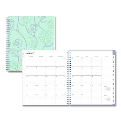 Rue Du Flore Monthly Planner, Floral Artwork, 10 x 8, Jade/Lavender Cover, 12-Month (Jan to Dec): 2026