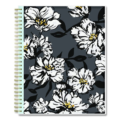 Baccara Dark Monthly Planner, Floral Artwork, 10 x 8, Gray/Black/Gold Cover, 12-Month (Jan to Dec): 2026