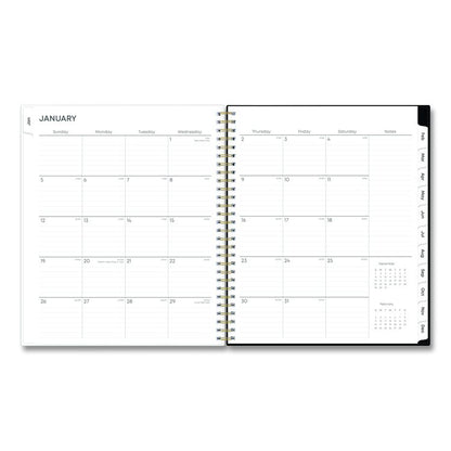Baccara Dark Monthly Planner, Floral Artwork, 10 x 8, Gray/Black/Gold Cover, 12-Month (Jan to Dec): 2026
