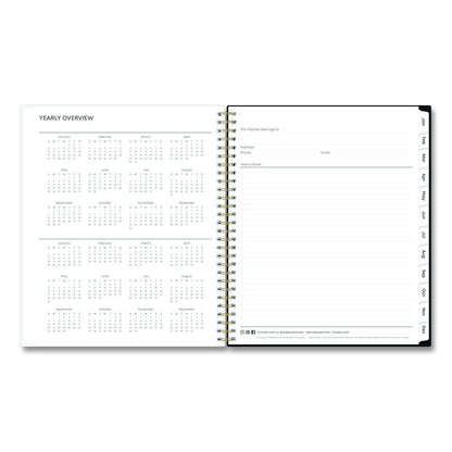 Baccara Dark Monthly Planner, Floral Artwork, 10 x 8, Gray/Black/Gold Cover, 12-Month (Jan to Dec): 2026