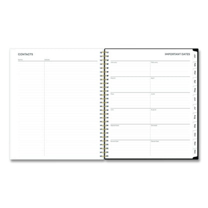 Baccara Dark Monthly Planner, Floral Artwork, 10 x 8, Gray/Black/Gold Cover, 12-Month (Jan to Dec): 2026