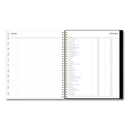 Baccara Dark Monthly Planner, Floral Artwork, 10 x 8, Gray/Black/Gold Cover, 12-Month (Jan to Dec): 2026