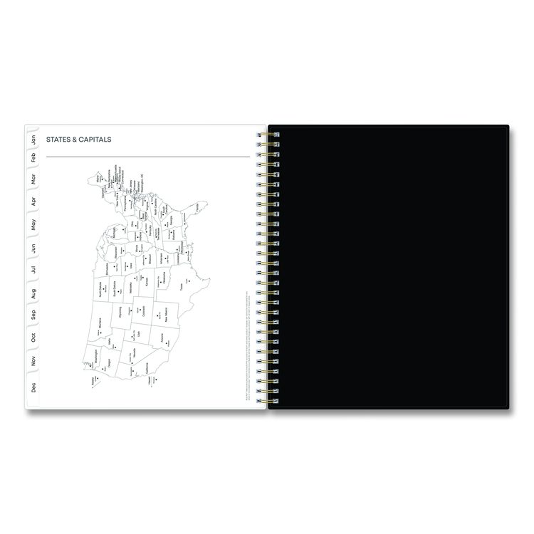 Baccara Dark Monthly Planner, Floral Artwork, 10 x 8, Gray/Black/Gold Cover, 12-Month (Jan to Dec): 2026