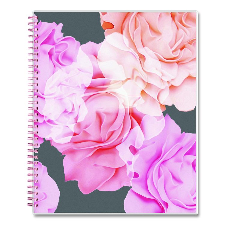 Joselyn Weekly/Monthly Planner, Floral Artwork, 11 x 8.5, Pink/Peach/Black Cover, 12-Month (Jan to Dec): 2026