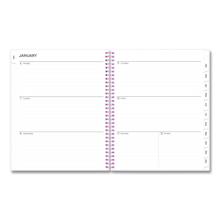Joselyn Weekly/Monthly Planner, Floral Artwork, 11 x 8.5, Pink/Peach/Black Cover, 12-Month (Jan to Dec): 2026