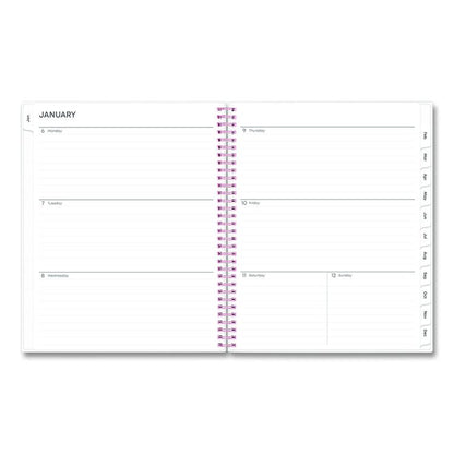 Joselyn Weekly/Monthly Planner, Floral Artwork, 11 x 8.5, Pink/Peach/Black Cover, 12-Month (Jan to Dec): 2026