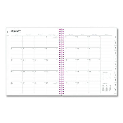 Joselyn Weekly/Monthly Planner, Floral Artwork, 11 x 8.5, Pink/Peach/Black Cover, 12-Month (Jan to Dec): 2026