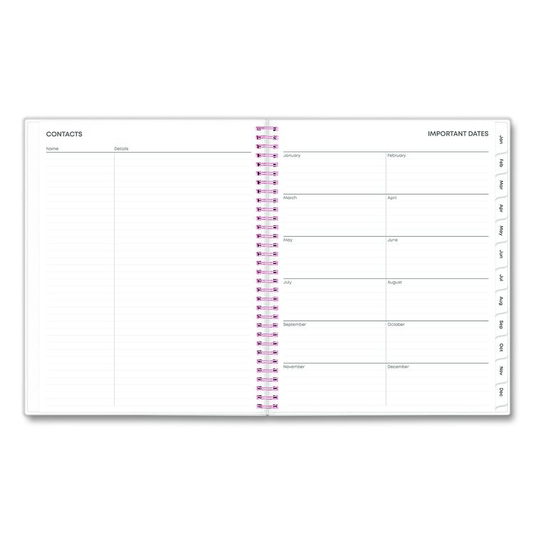 Joselyn Weekly/Monthly Planner, Floral Artwork, 11 x 8.5, Pink/Peach/Black Cover, 12-Month (Jan to Dec): 2026