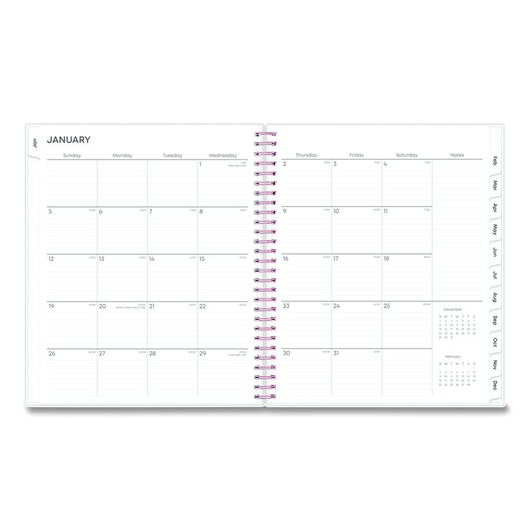 Joselyn Monthly Wirebound Planner, Floral Artwork, 10 x 8, Pink/Peach/Black Cover, 12-Month (Jan to Dec): 2026