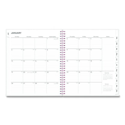 Joselyn Monthly Wirebound Planner, Floral Artwork, 10 x 8, Pink/Peach/Black Cover, 12-Month (Jan to Dec): 2026