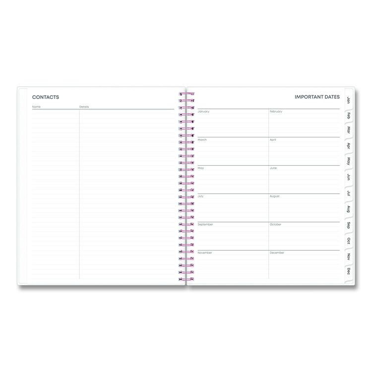 Joselyn Monthly Wirebound Planner, Floral Artwork, 10 x 8, Pink/Peach/Black Cover, 12-Month (Jan to Dec): 2026