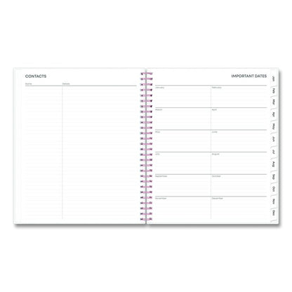 Joselyn Monthly Wirebound Planner, Floral Artwork, 10 x 8, Pink/Peach/Black Cover, 12-Month (Jan to Dec): 2026