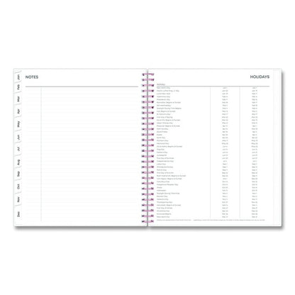 Joselyn Monthly Wirebound Planner, Floral Artwork, 10 x 8, Pink/Peach/Black Cover, 12-Month (Jan to Dec): 2026