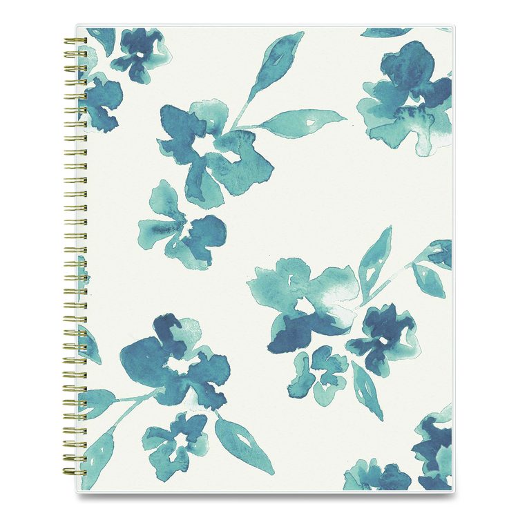 Bakah Blue Weekly/Monthly Planner, Floral Artwork, 11 x 8.5, Blue/White Cover, 12-Month (Jan to Dec): 2026