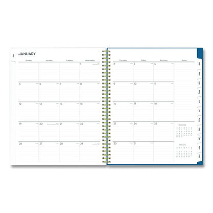 Bakah Blue Weekly/Monthly Planner, Floral Artwork, 11 x 8.5, Blue/White Cover, 12-Month (Jan to Dec): 2026