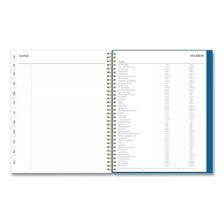 Bakah Blue Weekly/Monthly Planner, Floral Artwork, 11 x 8.5, Blue/White Cover, 12-Month (Jan to Dec): 2026