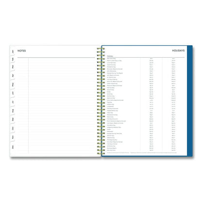 Bakah Blue Weekly/Monthly Planner, Floral Artwork, 11 x 8.5, Blue/White Cover, 12-Month (Jan to Dec): 2026
