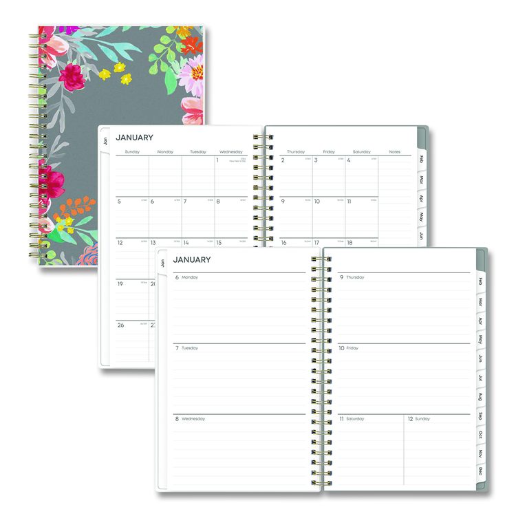 Sophie Frosted Weekly/Monthly Planner, Floral Artwork, 8 x 5, Multicolor Cover, 12-Month (Jan to Dec): 2026