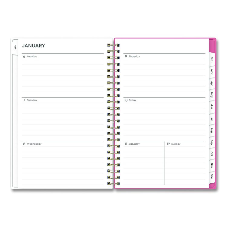 Fly By Frosted Weekly/Monthly Planner, Butterflies Artwork, 8 x 5, Blush/Pink Cover, 12-Month (Jan to Dec): 2026