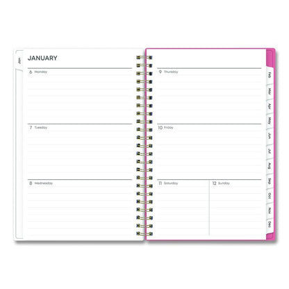 Fly By Frosted Weekly/Monthly Planner, Butterflies Artwork, 8 x 5, Blush/Pink Cover, 12-Month (Jan to Dec): 2026
