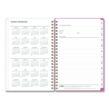 Fly By Frosted Weekly/Monthly Planner, Butterflies Artwork, 8 x 5, Blush/Pink Cover, 12-Month (Jan to Dec): 2026