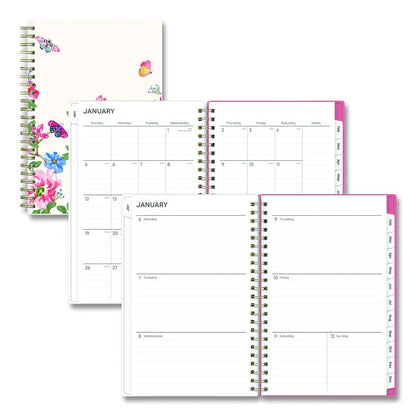 Fly By Frosted Weekly/Monthly Planner, Butterflies Artwork, 8 x 5, Blush/Pink Cover, 12-Month (Jan to Dec): 2026