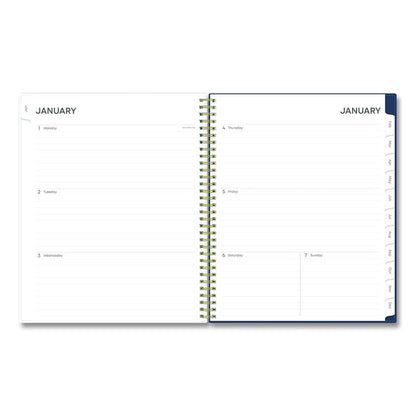 Ashlyn Weekly/Monthly Planner, Floral Artwork, 11 x 8.5, Navy/Multicolor Cover, 12-Month (Jan to Dec): 2026
