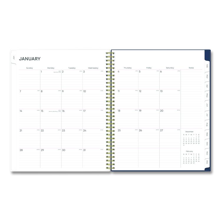 Ashlyn Weekly/Monthly Planner, Floral Artwork, 11 x 8.5, Navy/Multicolor Cover, 12-Month (Jan to Dec): 2026